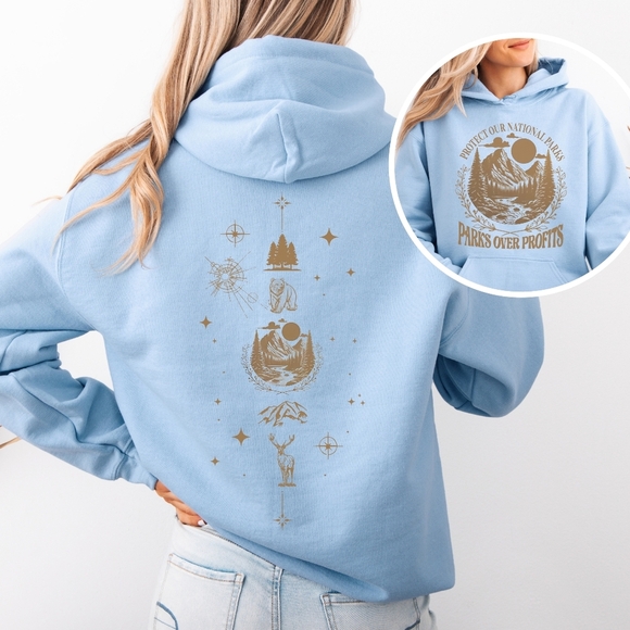 Gildan Sweaters - Protect Our National Parks Parks Over Profit Activism Hoodie Sweatshirt